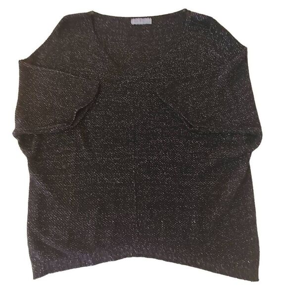 Gigi Moda Womens Black Sliver Sparkle Pull Over Knit Sweater - Picture 4 of 11